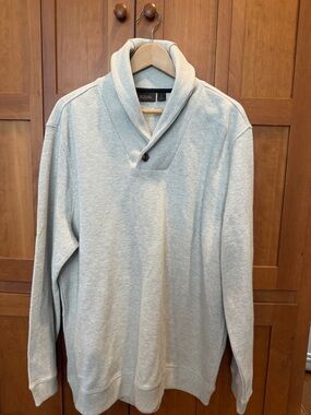 Tasso Elba Light Gray/Cream V-Neck Sweater